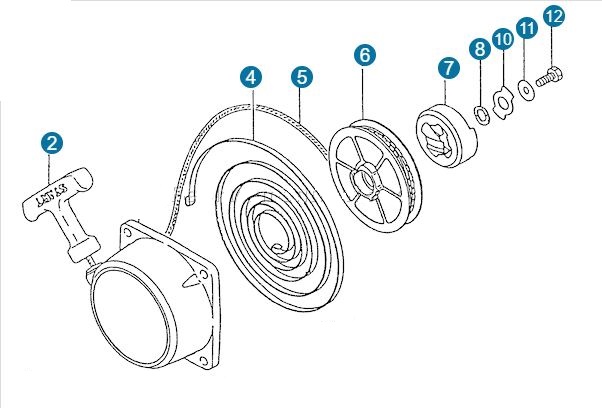 (image for) Pull Starter Recoil Assembly 26cc REBUILD KIT