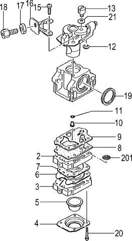 (image for) Carburetor Parts, 21cc - 23cc